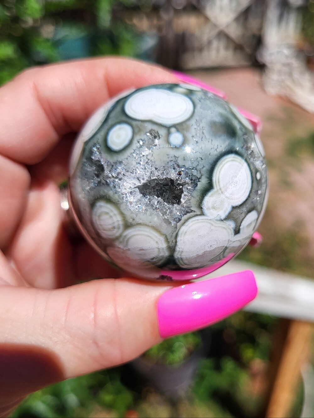 Ocean Jasper Sphere Pink Orbes